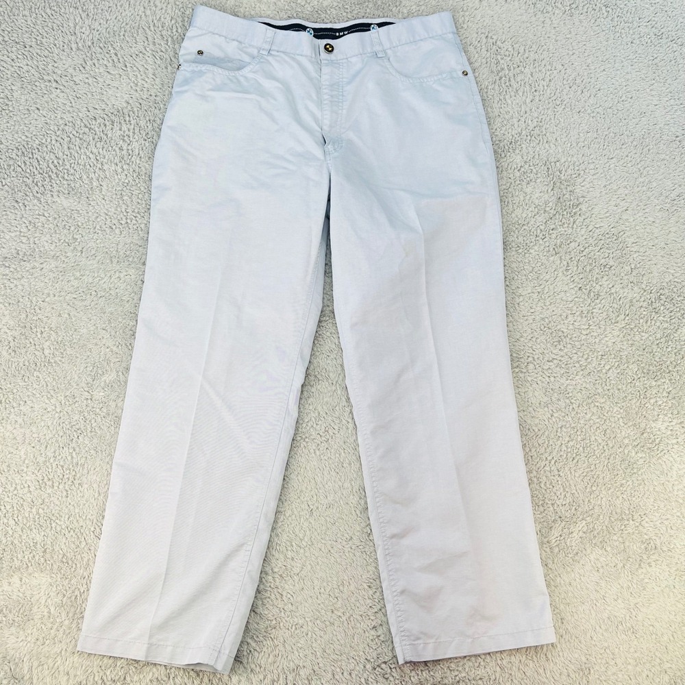 Vintage BMW Golf Pants Mens 34 Travel Casual Pants Blue Button Fly Straight Fit